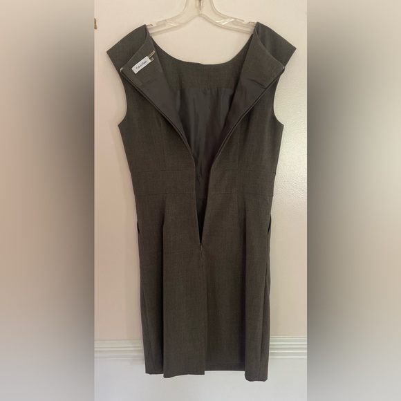 Calvin Klein Womens Gray Sheath Sleeveless Lined Scooped Neck Dress Size 6 - Picture 6 of 6